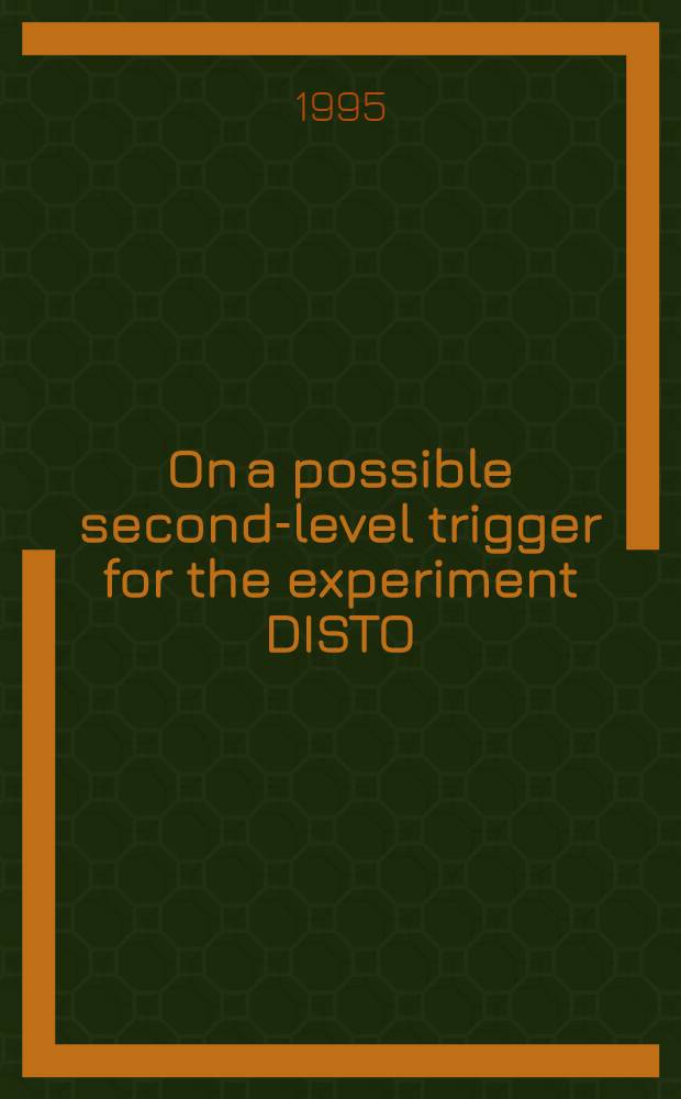On a possible second-level trigger for the experiment DISTO