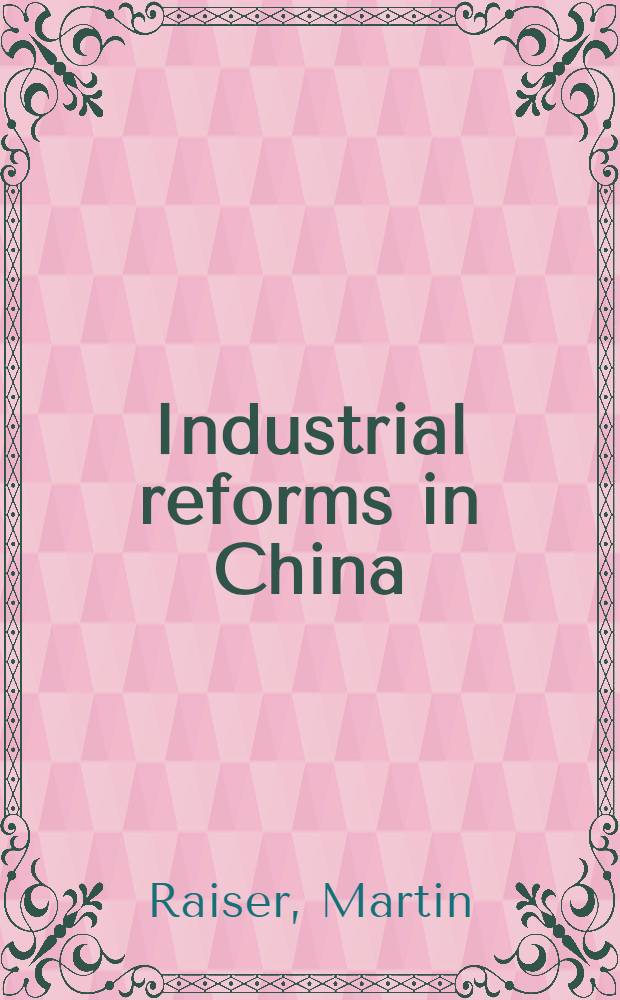 Industrial reforms in China : State - owned enterprises between output growth a. profitability decline
