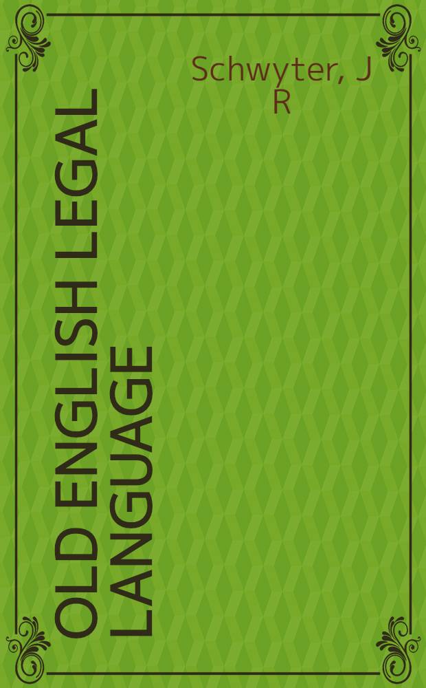 Old English legal language : The lexical field of theft = Староанглийский юридический язык.