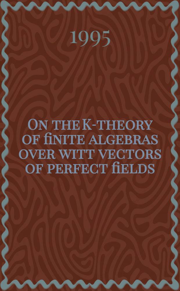 On the K-theory of finite algebras over witt vectors of perfect fields