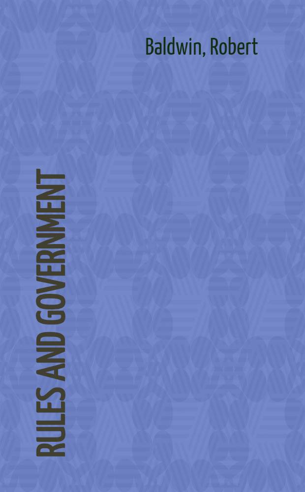 Rules and government = Нормы и правительство.