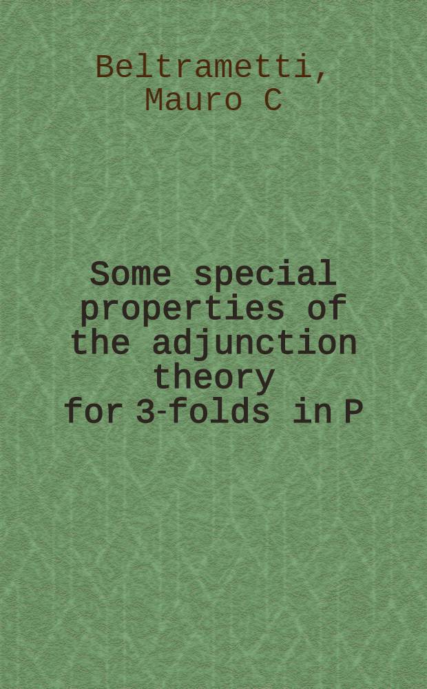 Some special properties of the adjunction theory for 3-folds in P