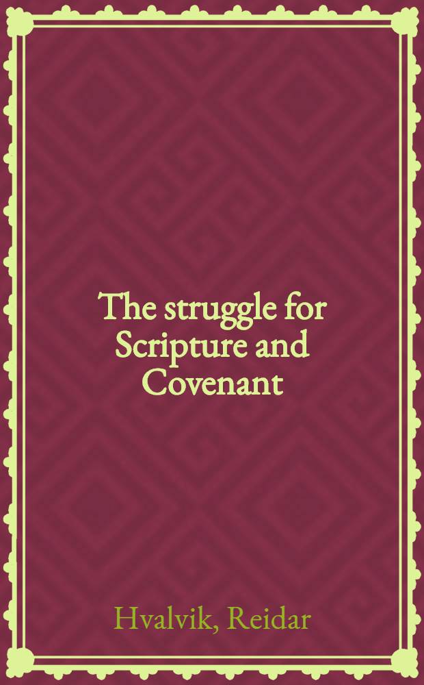 The struggle for Scripture and Covenant : The purpose of the Epistle of Barnabas a. Jew.-Christian competition in the Second cent
