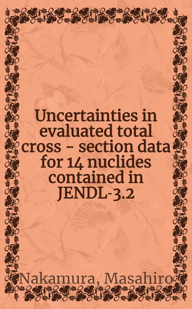 Uncertainties in evaluated total cross - section data for 14 nuclides contained in JENDL-3.2