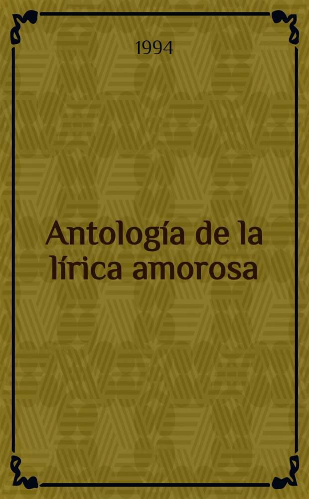 Antología de la lírica amorosa