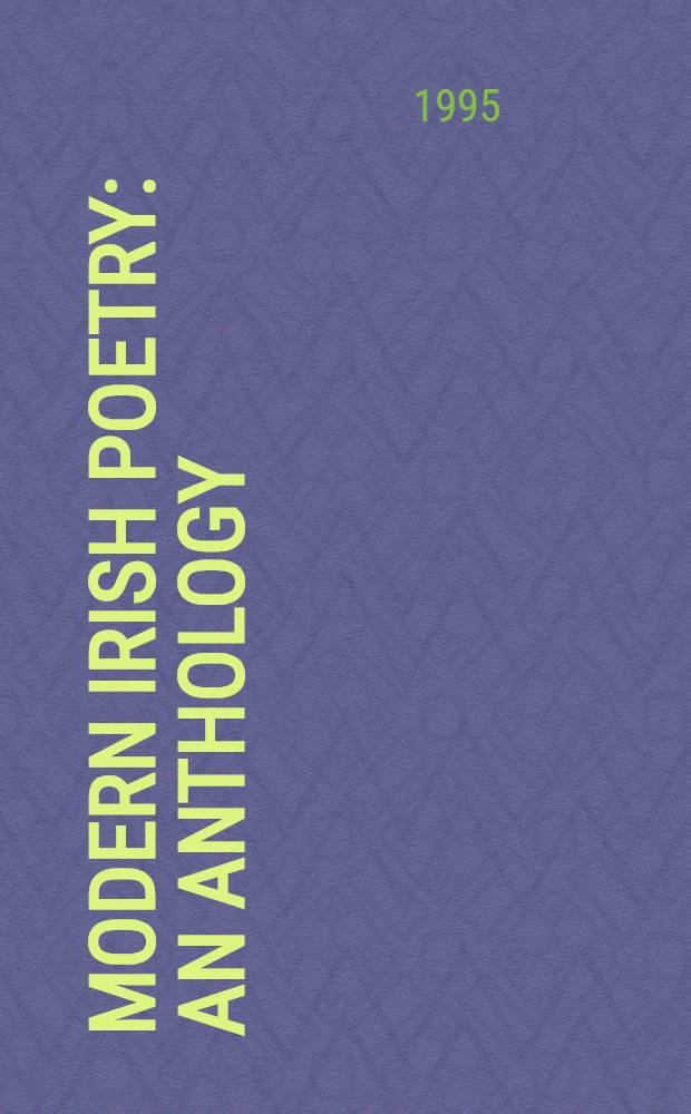 Modern Irish poetry : An anthology