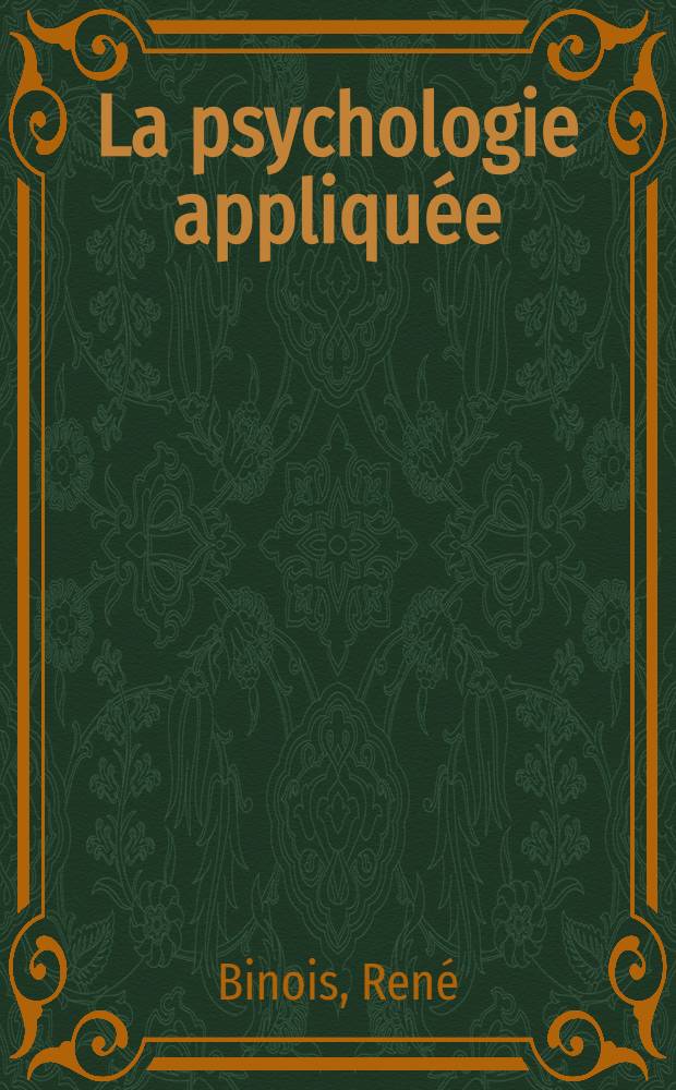 La psychologie appliquée = Прикладная психология.