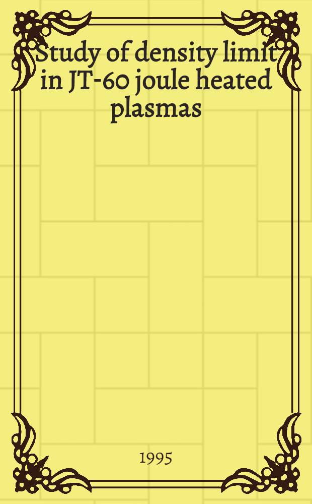 Study of density limit in JT-60 joule heated plasmas