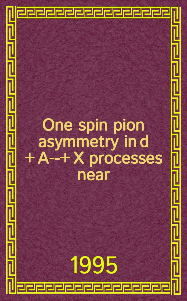 One spin pion asymmetry in d + A--- + X processes near = 90 : DISK collab