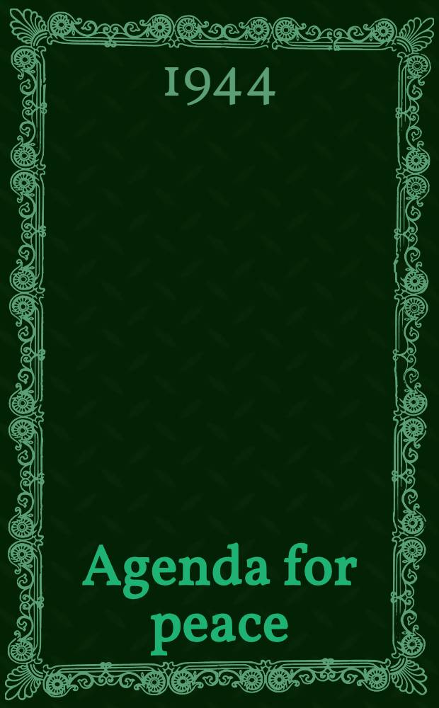 Agenda for peace