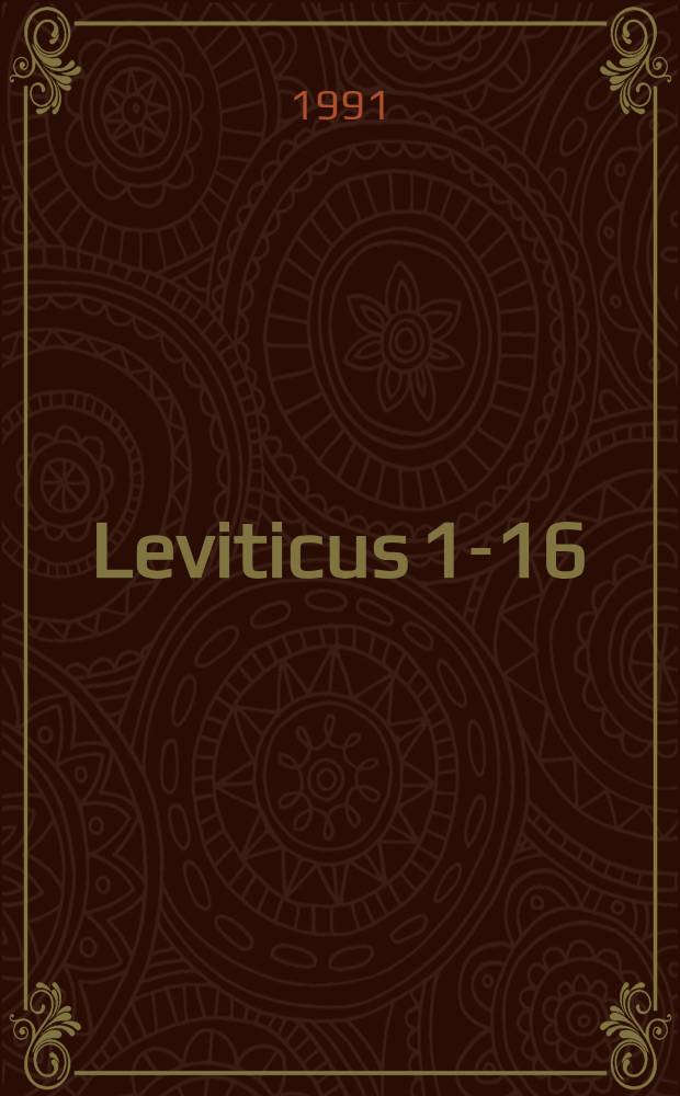 Leviticus 1-16