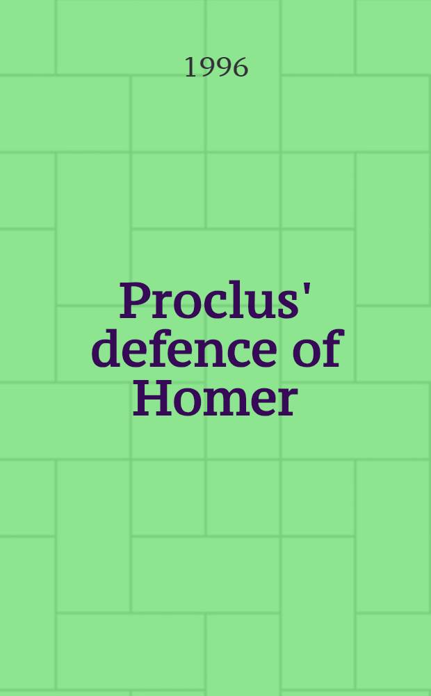 Proclus' defence of Homer