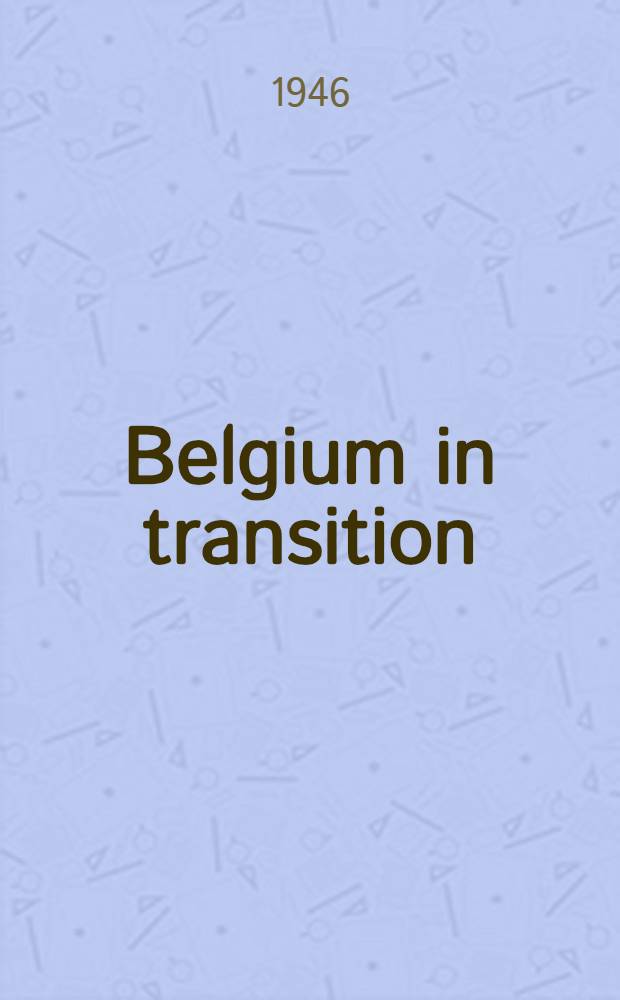 Belgium in transition