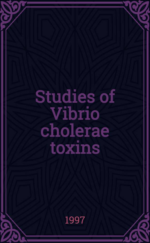 Studies of Vibrio cholerae toxins (zonula occludens toxin and hemagglutinin/protease) and their effects on epithelial cells : Akad. avh = Исследование токсинов холерного вибриона (токсин замыкающей зоны и гемагглютинин/протеазы) и их влияние на эпителиальные клетки . Дис..