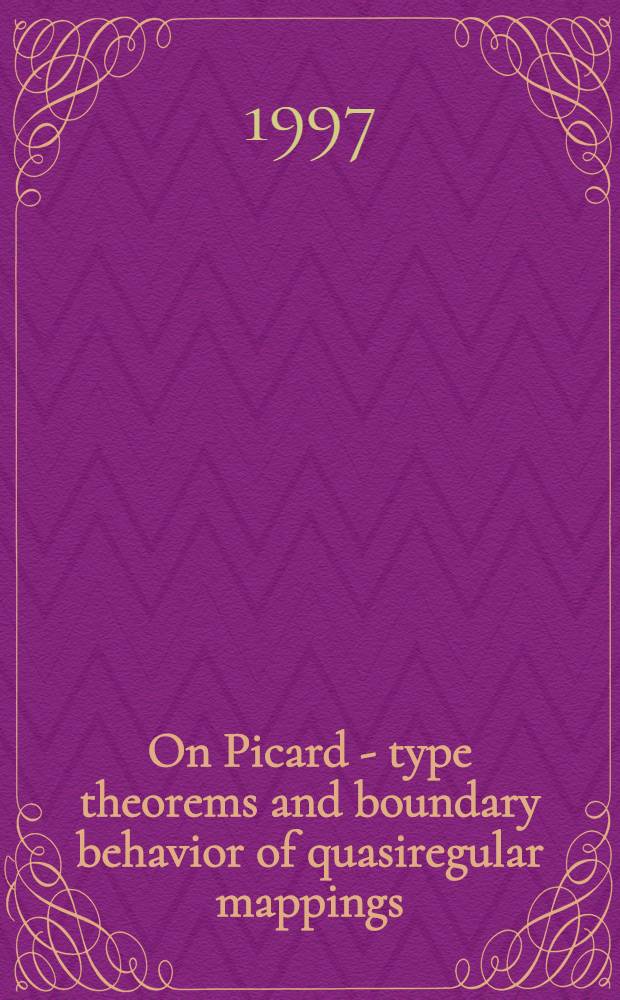 On Picard - type theorems and boundary behavior of quasiregular mappings = О теоремах типа Пекара и поведении на границе квазирегулярных отображений.