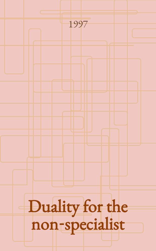 Duality for the non-specialist = Двойственность для неспециалистов..