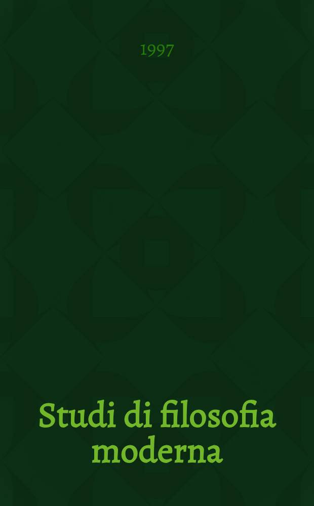 Studi di filosofia moderna = Исследования современной философии.