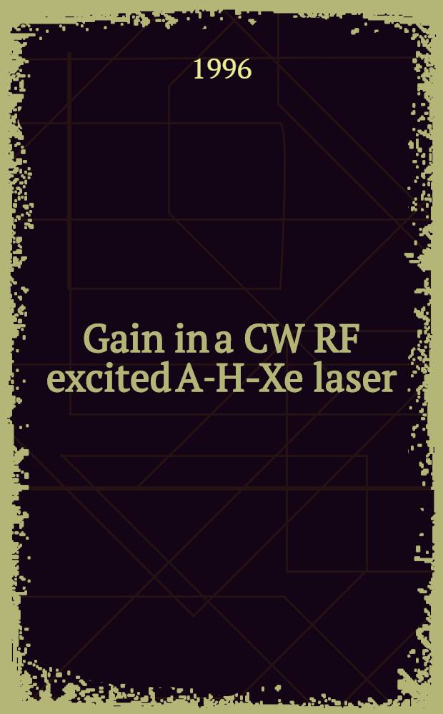 Gain in a CW RF excited Ar- He- Xe laser