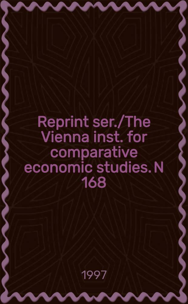 Reprint ser./The Vienna inst. for comparative economic studies. N 168 = Возникновение модели Европейской промышленной специализации. Приложения для торговых структур, прямых инвестиций и миграционных потоков.