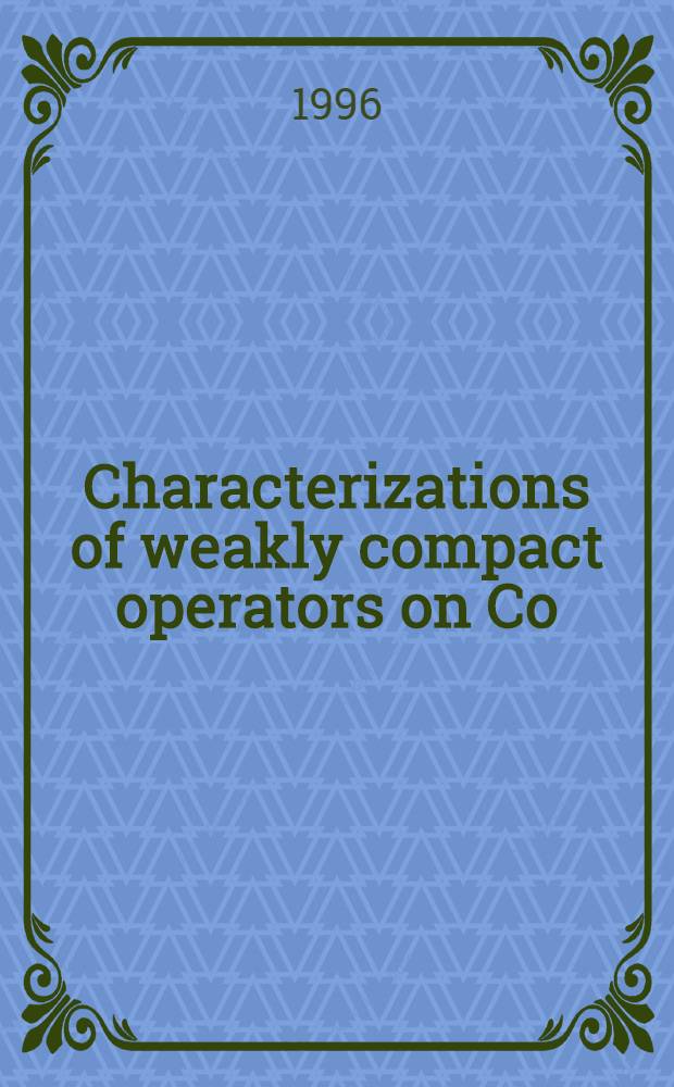 Characterizations of weakly compact operators on Co(T) = Характеристики слабокомпактных операторов Со(Т).