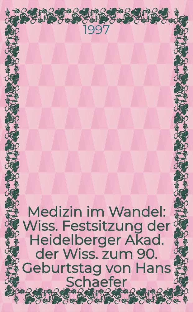Medizin im Wandel : Wiss. Festsitzung der Heidelberger Akad. der Wiss. zum 90. Geburtstag von Hans Schaefer = Общественное здравоохранение как проект обучения. Концепция медицинского образования в правительственных комитетах от 1930 до 1990-х годов.