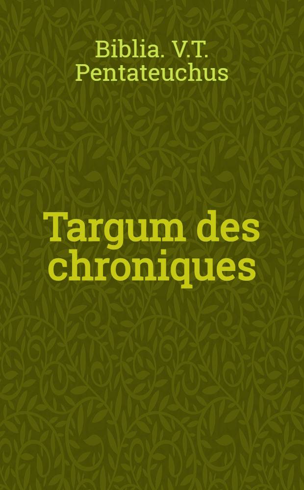 Targum des chroniques (Cod. Vat. urb. ebr.1)