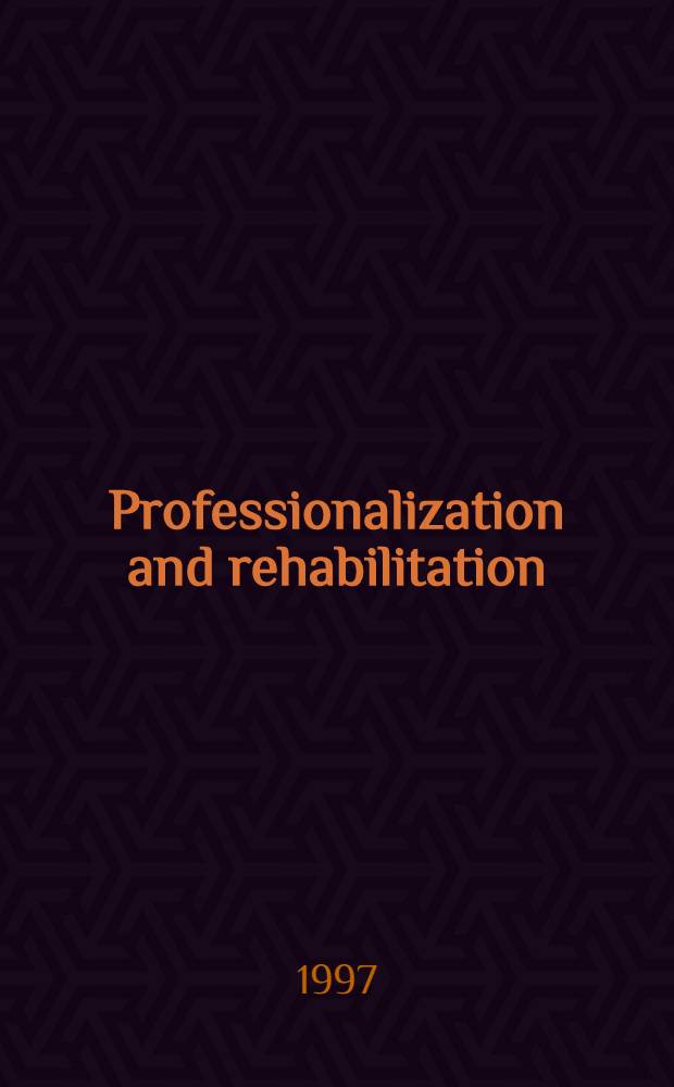 Professionalization and rehabilitation : The case of Swedish occupational a. phys. therapists : Akad. avh = Профессионализация и реабилитация. О шведской трудотерапии и физиотерапии. Дис..