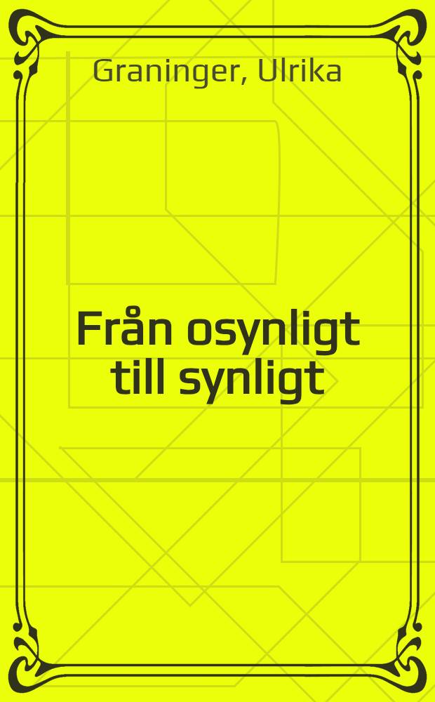 Från osynligt till synligt : Bakteriologins etablering i sekelskiftets svenska medicin = От невидимого к видимому. Введение бактериологии в шведскую медицину на рубеже столетий.