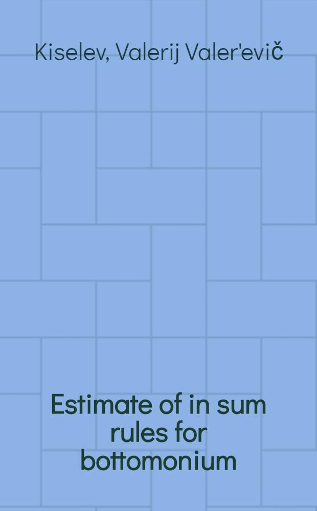 Estimate of in sum rules for bottomonium