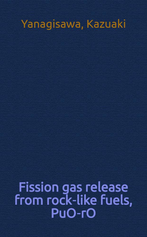 Fission gas release from rock-like fuels, PuO -ZrO (Y) {or ThO }-Al O -MgO at burn-up of 20MWd/kg = Выход расщепленного газа из топлив, подобных горной породе, PuO2-ZrO2(Y){OR ThO2}-Al2O3-MgO при выгорании 20MWd/kg.