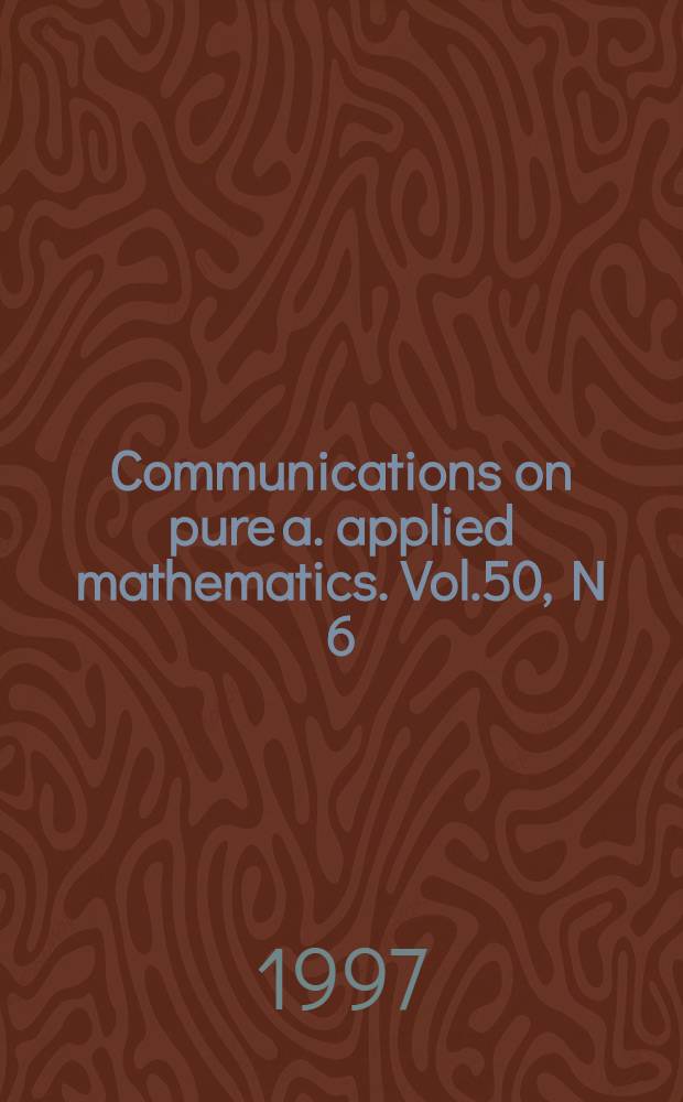 Communications on pure a. applied mathematics. Vol.50, N 6 = Угол действия переменных для кубических уравнений Шредингера.