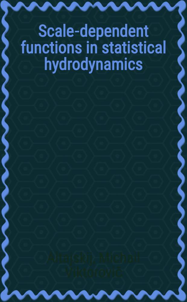 Scale-dependent functions in statistical hydrodynamics: a functional analysis point of view