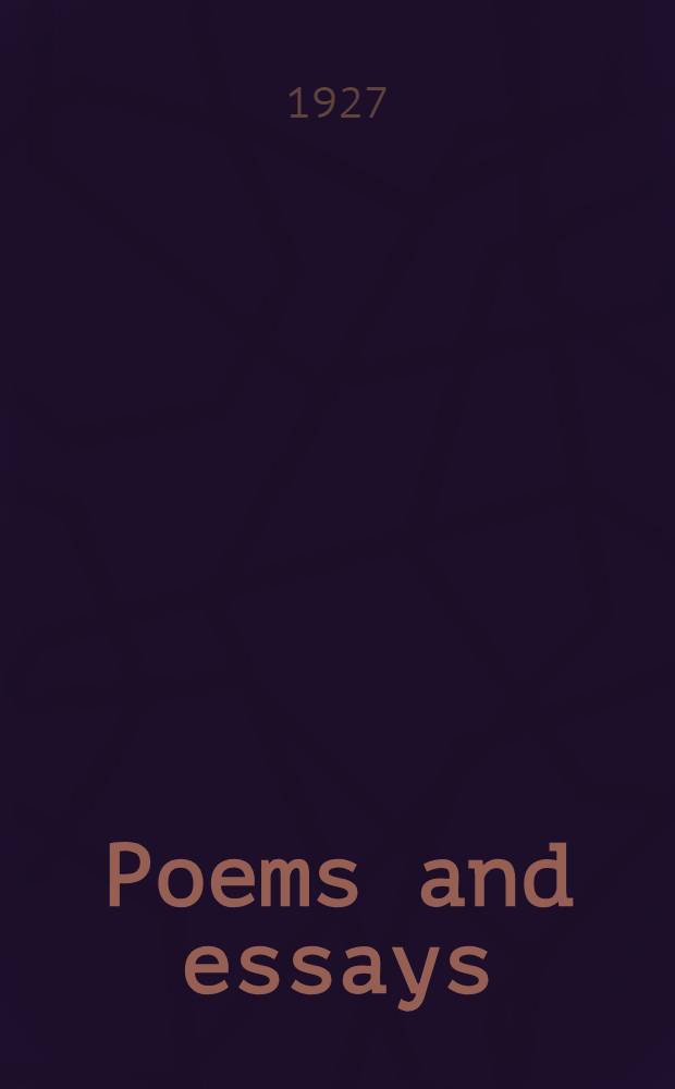 Poems and essays