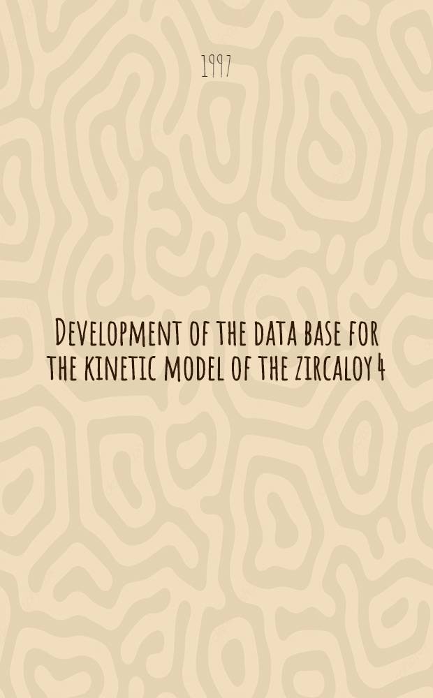 Development of the data base for the kinetic model of the zircaloy 4/steam oxidation at high temperatures (1000 C T 1825 C)
