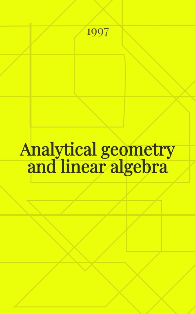 Analytical geometry and linear algebra : Compulsory homework a. examples of solution