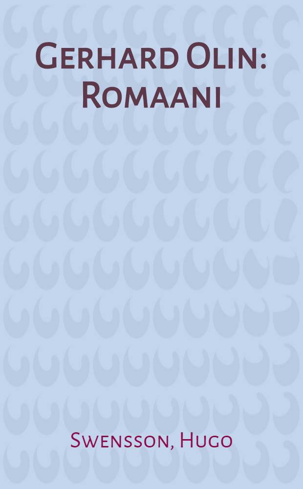 Gerhard Olin : Romaani