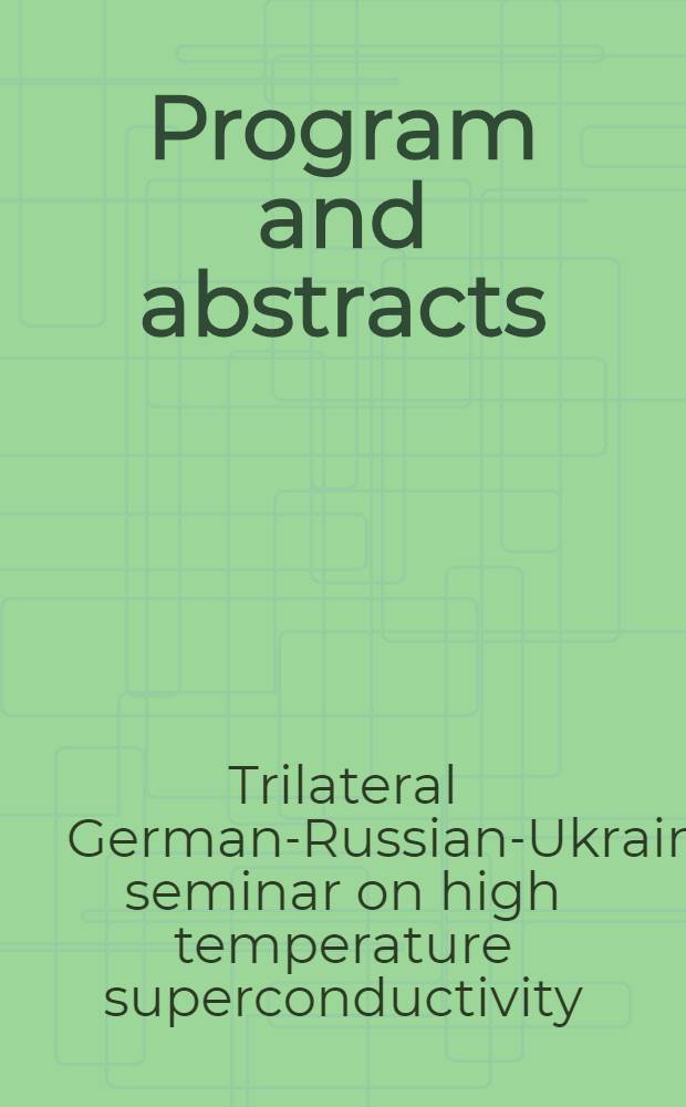 Program and abstracts