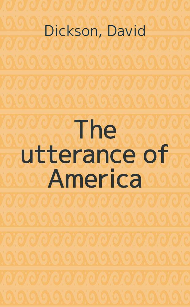 The utterance of America : Emersonian newness in Dos Passos' U.S.A. a. Pynchon's Vineland : Diss. = Слог Америки.