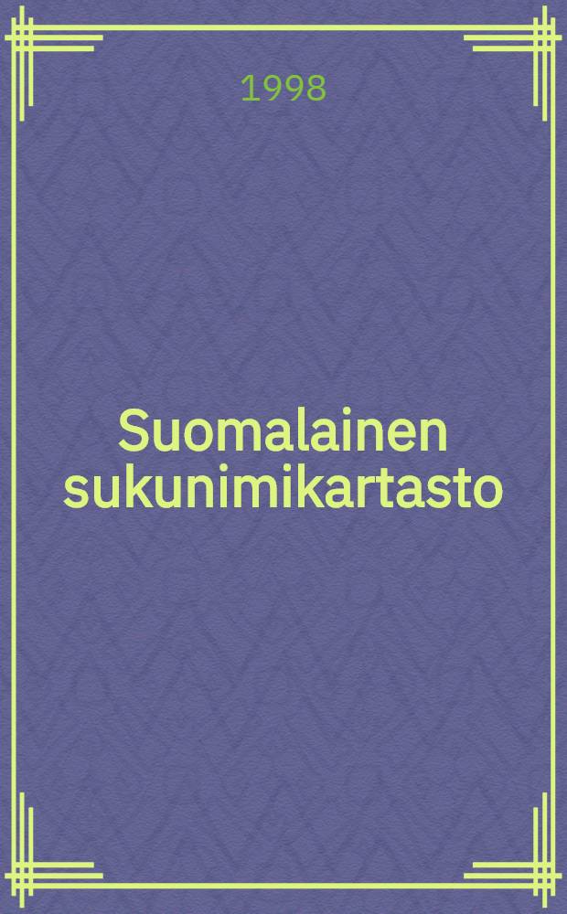 Suomalainen sukunimikartasto = Atlas of Finnish surnames = Атлас финских фамилий.