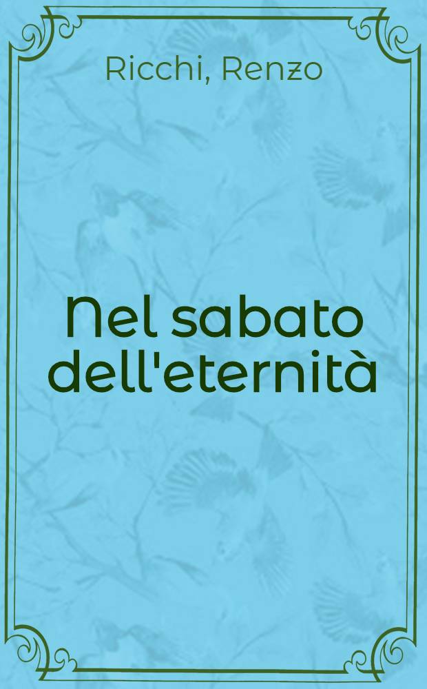 Nel sabato dell'eternità : Versi