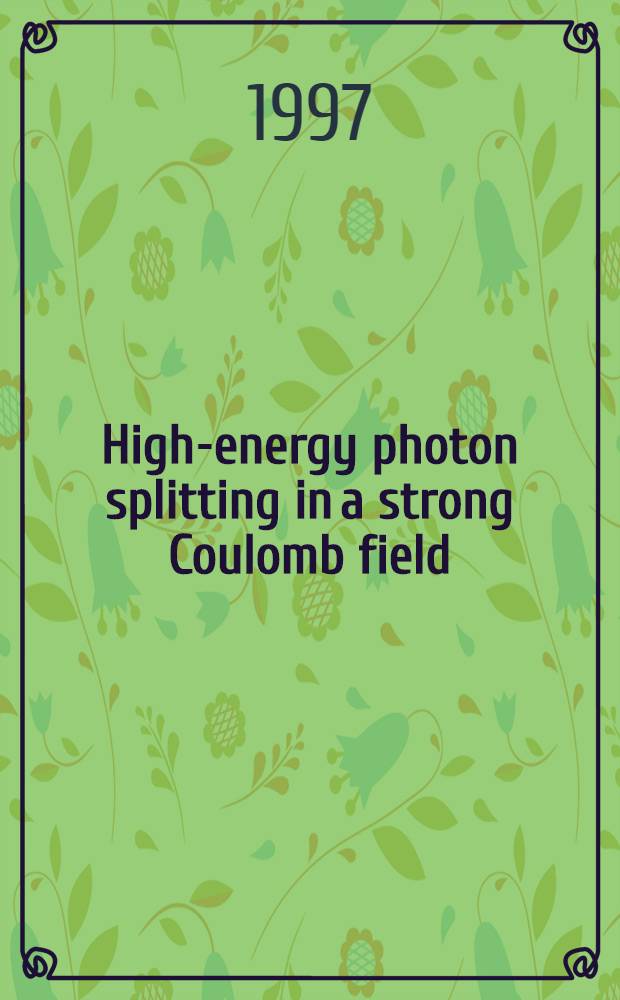 High-energy photon splitting in a strong Coulomb field