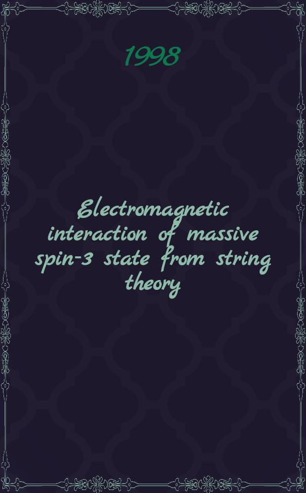 Electromagnetic interaction of massive spin-3 state from string theory