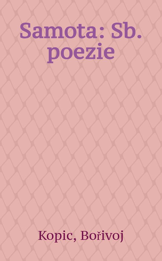 Samota : Sb. poezie