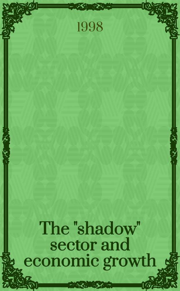 The "shadow" sector and economic growth