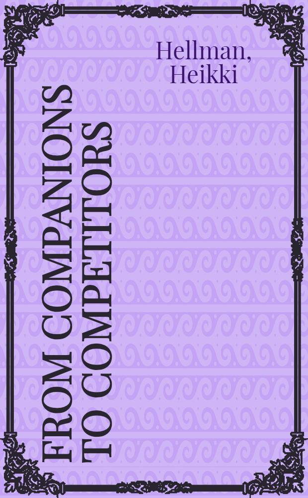 From companions to competitors : The changing broadcasting markets a. television programming in Finland : Diss.