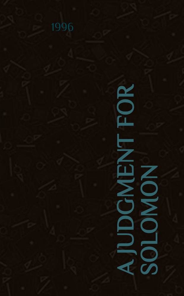 A judgment for Solomon : The d'Hauteville case a. legal experience in antebellum America = Соломоново решение.