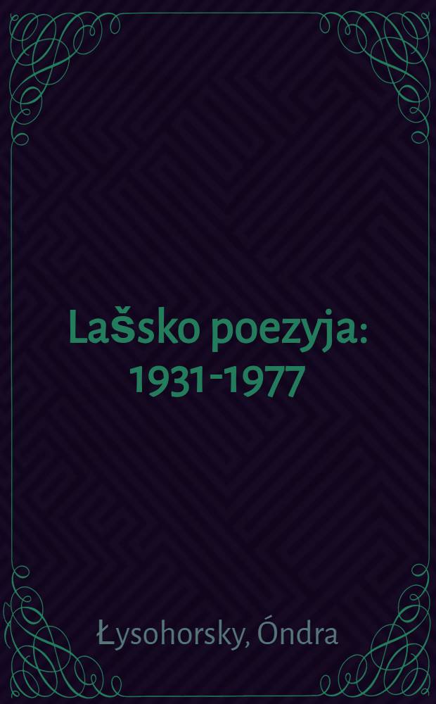 Lašsko poezyja : 1931-1977