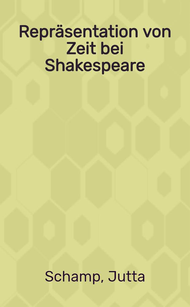 Repräsentation von Zeit bei Shakespeare : Richard II, Henry IV, Macbeth = Представление о времени(эпохе) у Шекспира.