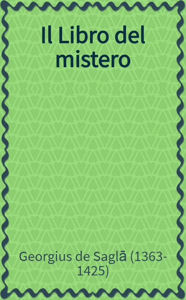 Il Libro del mistero (Mashafa mestir)