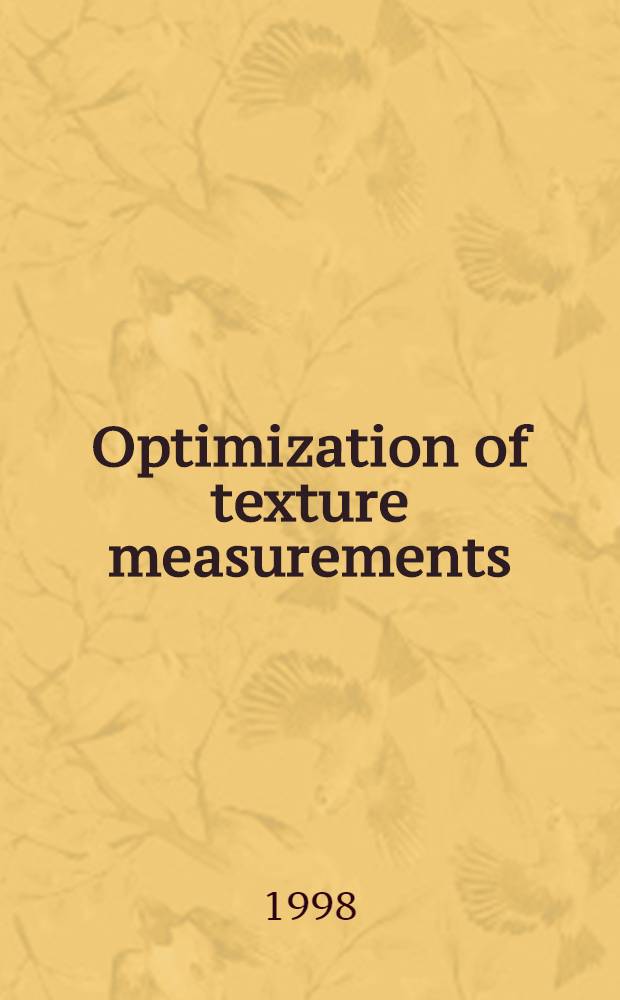 Optimization of texture measurements : Further applications : Optimal smoothing